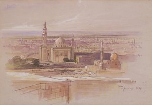 Agra Camii, Kahire, 1849 by Edward Lear